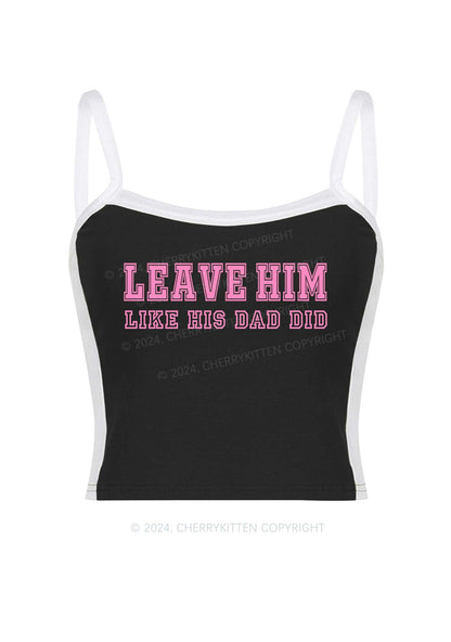 Leave Him Y2K Color Block Crop Cami Top Cherrykitten