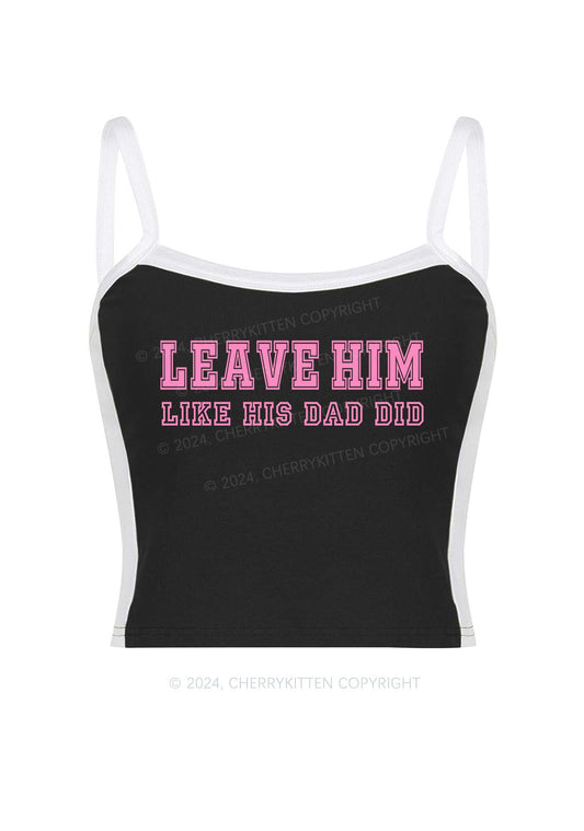 Leave Him Y2K Color Block Crop Cami Top Cherrykitten