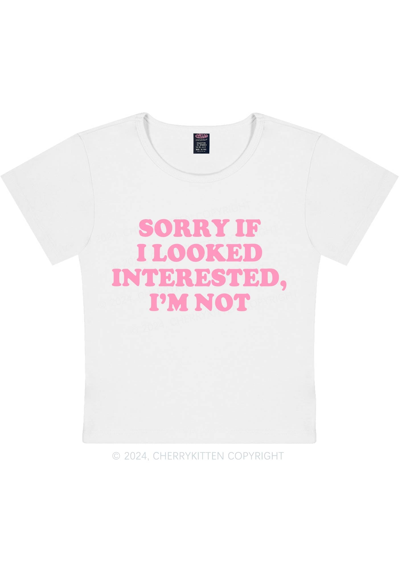 Sorry If I Looked Y2K Baby Tee Cherrykitten