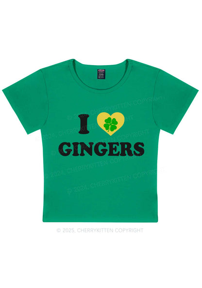 I Love Gingers St Patricks Y2K Baby Tee Cherrykitten