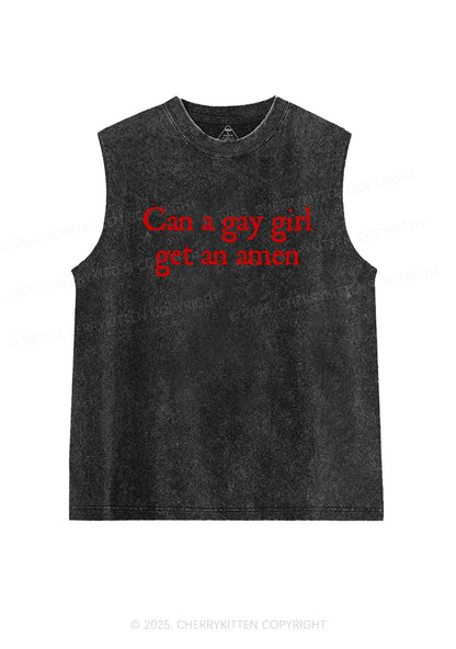 Gay Girl Get Amen Y2K Washed Tank Cherrykitten