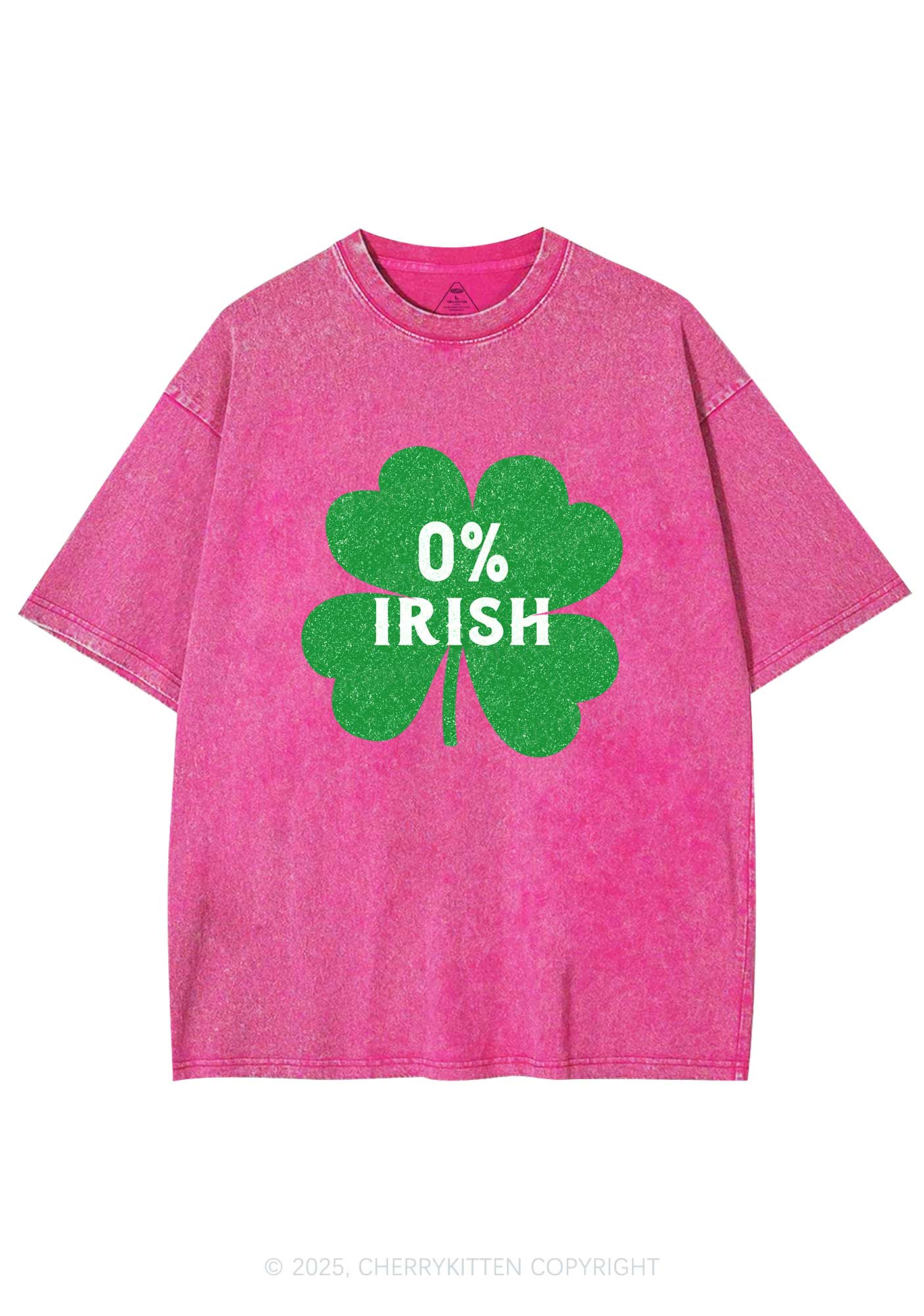 Zero Percent Irish St Patricks Y2K Washed Tee Cherrykitten