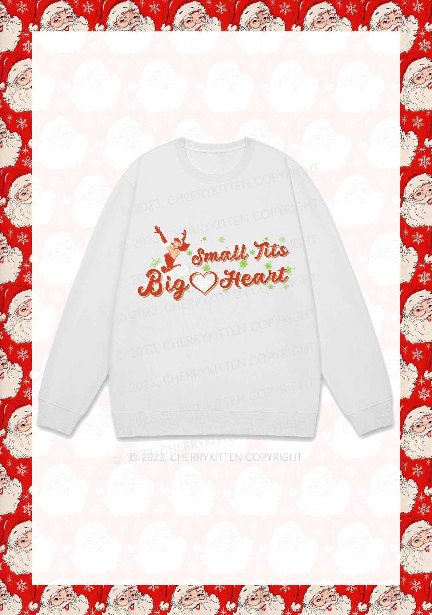 Small But Big Heart Christmas Y2K Sweatshirt Cherrykitten