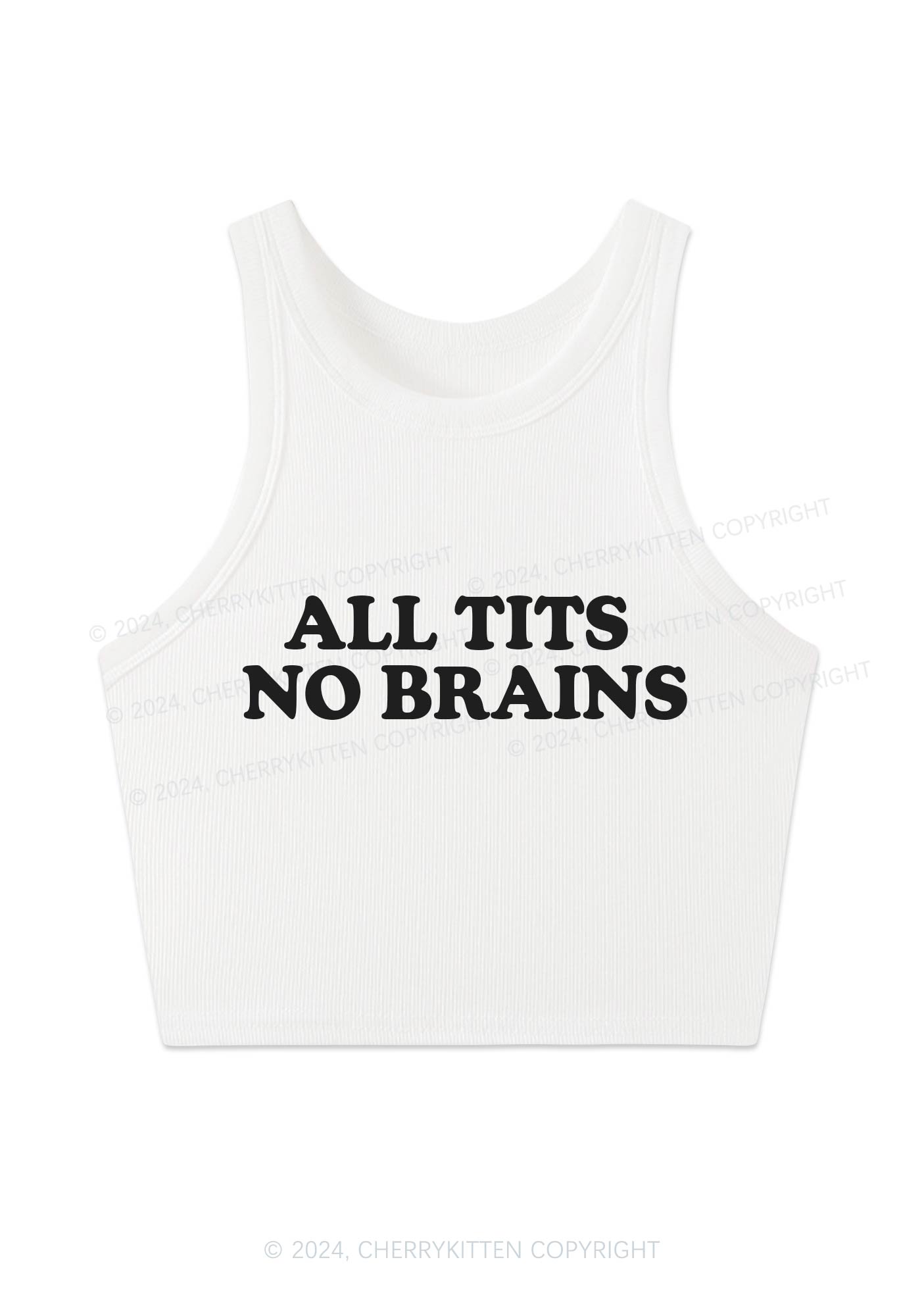 All Txts No Brains Y2K Crop Tank Top Cherrykitten