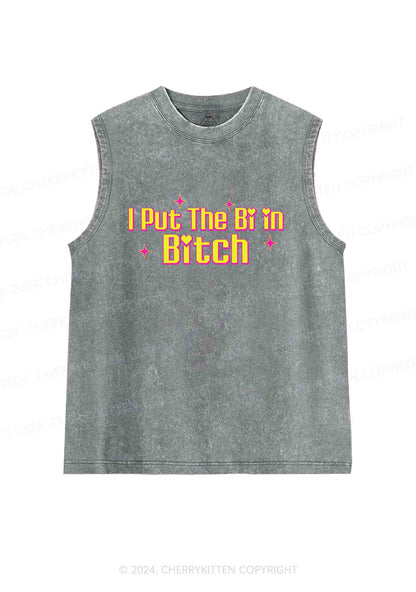 Put The Bi In Bxxch Y2K Washed Tank Cherrykitten