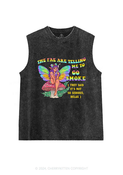 The Fae Smoke Y2K Washed Tank Cherrykitten