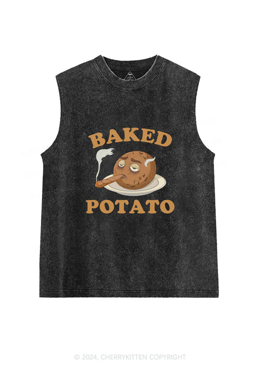 Baked Potato Y2K Washed Tank Cherrykitten