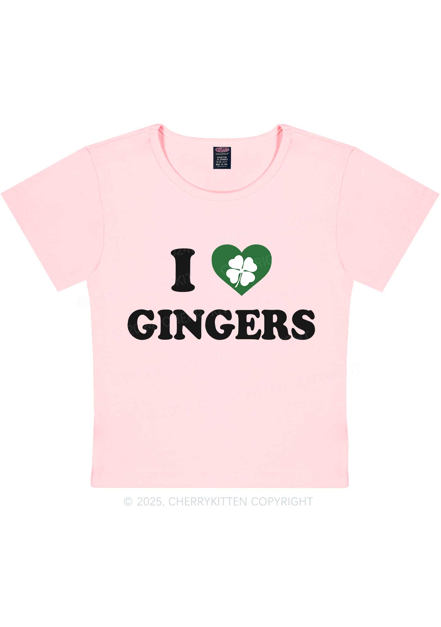 I Love Gingers St Patricks Y2K Baby Tee Cherrykitten