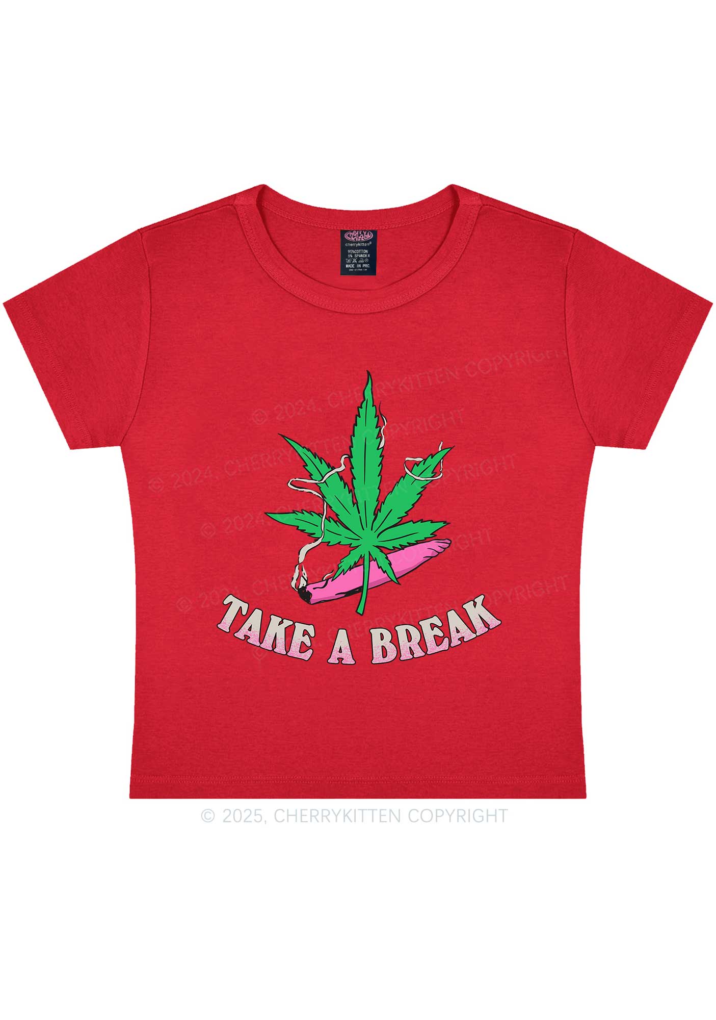 Take A Break Y2K Baby Tee Cherrykitten