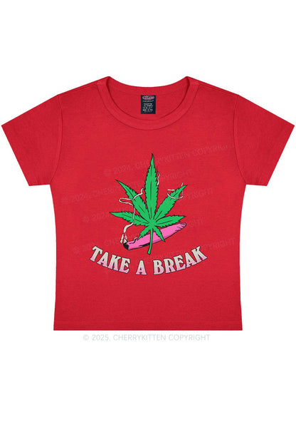 Take A Break Y2K Baby Tee Cherrykitten