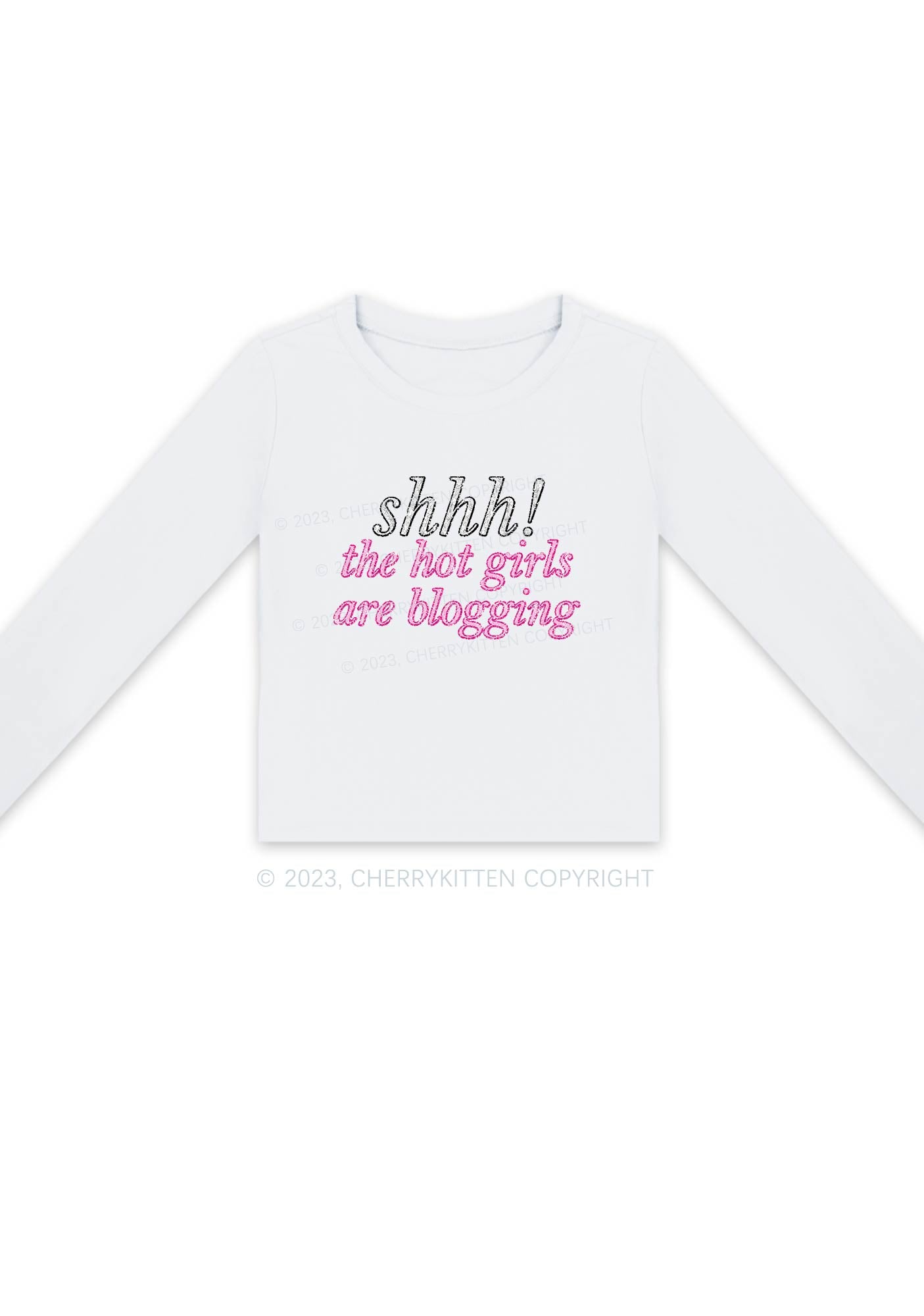 The Hot Girls Are Blogging Long Sleeve Crop Top Cherrykitten