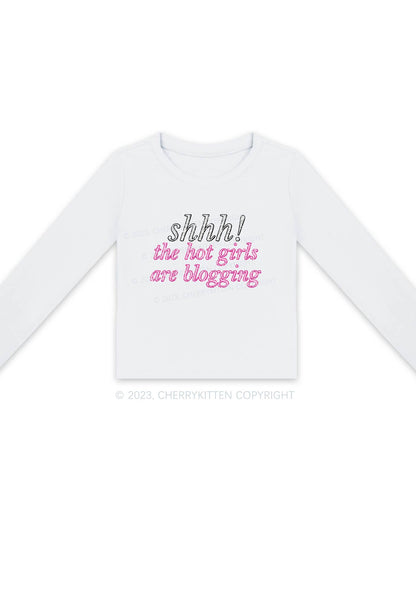 The Hot Girls Are Blogging Long Sleeve Crop Top Cherrykitten