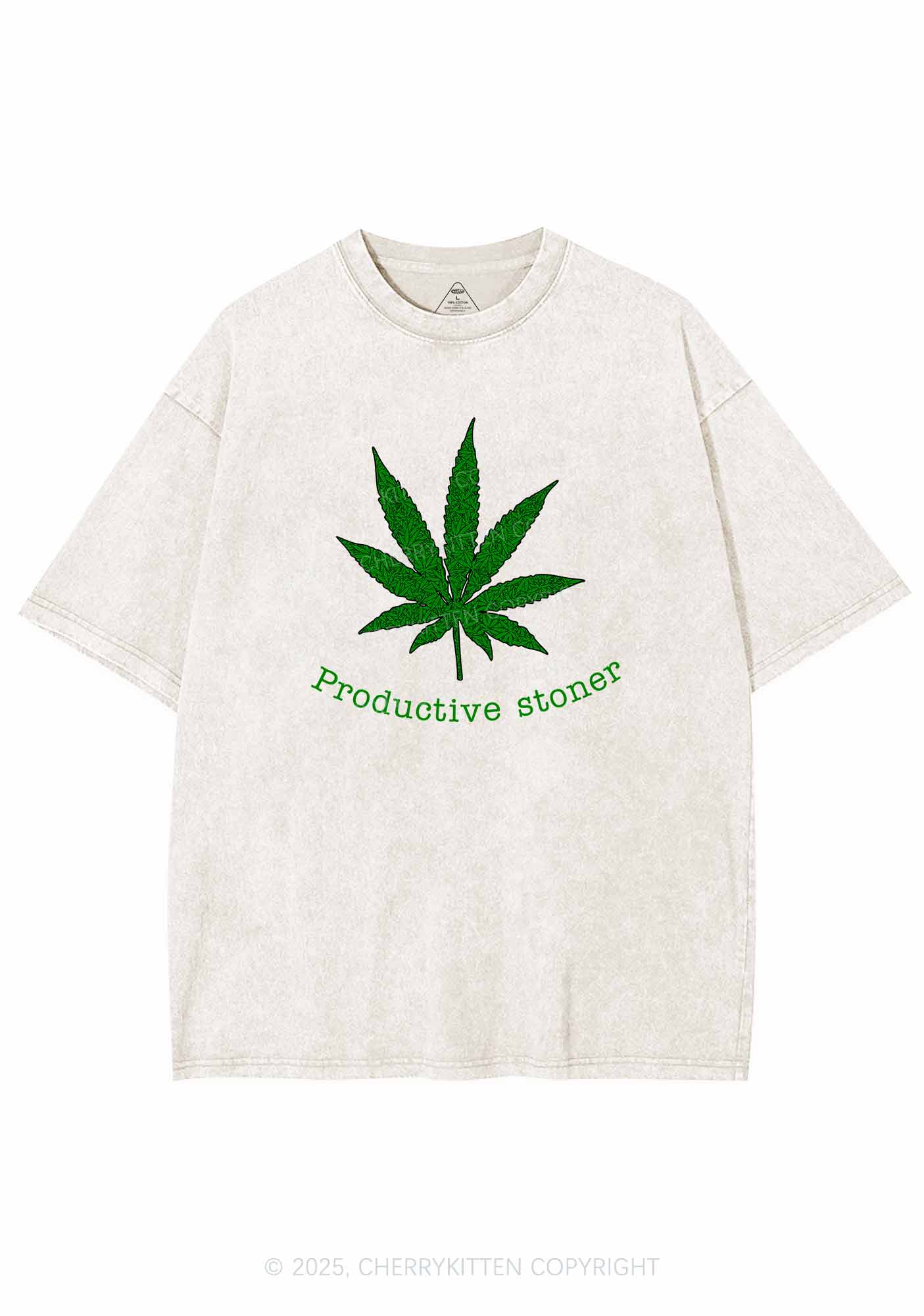 Productive Stoner Y2K Washed Tee Cherrykitten