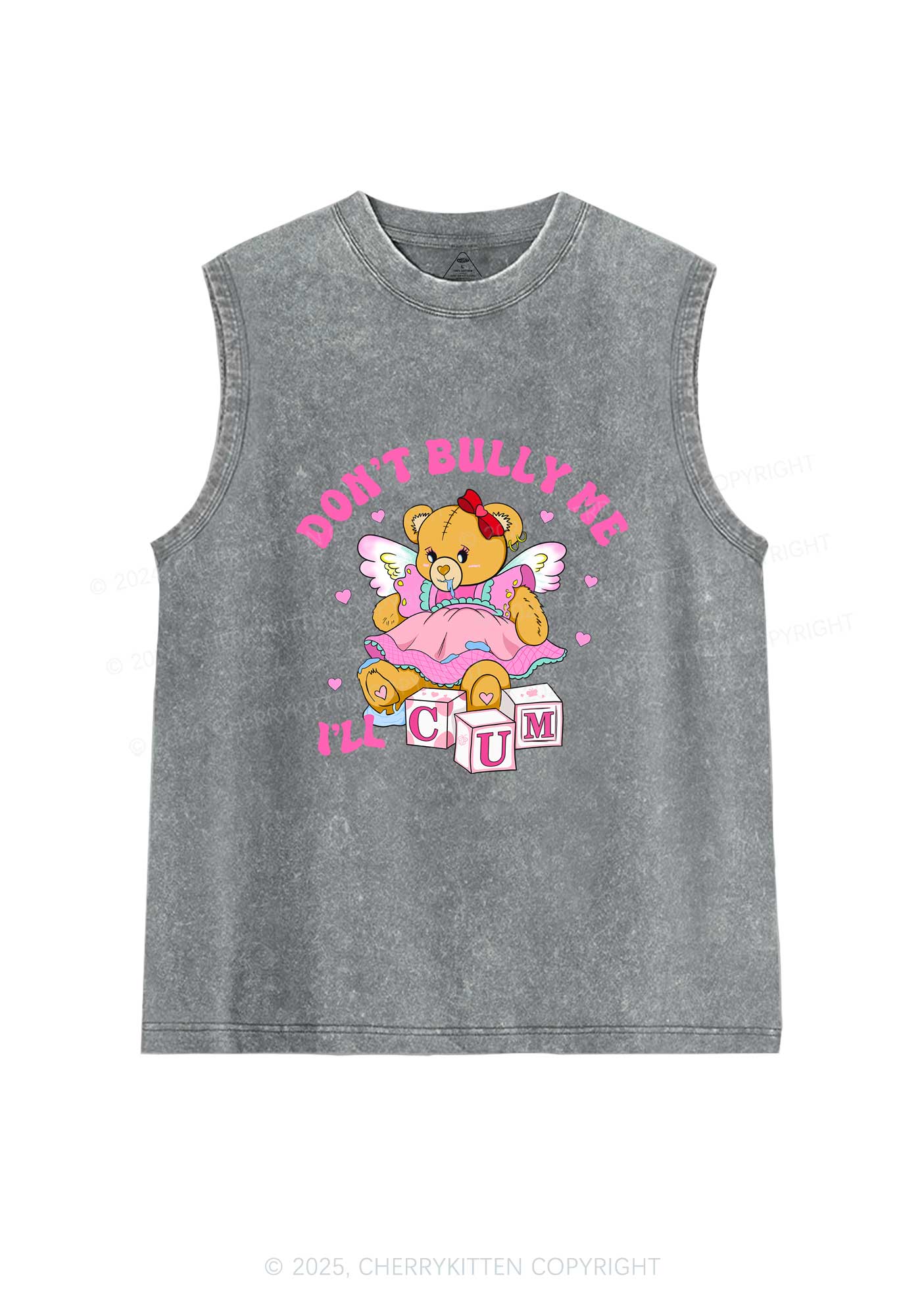 Dont Bully Bear Y2K Washed Tank Cherrykitten