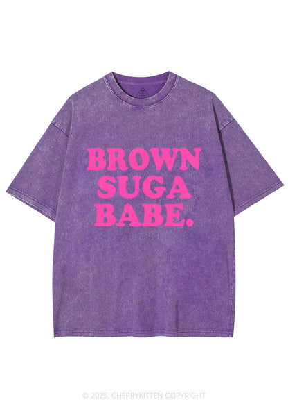 Brown Suga Babe Y2K Washed Tee Cherrykitten