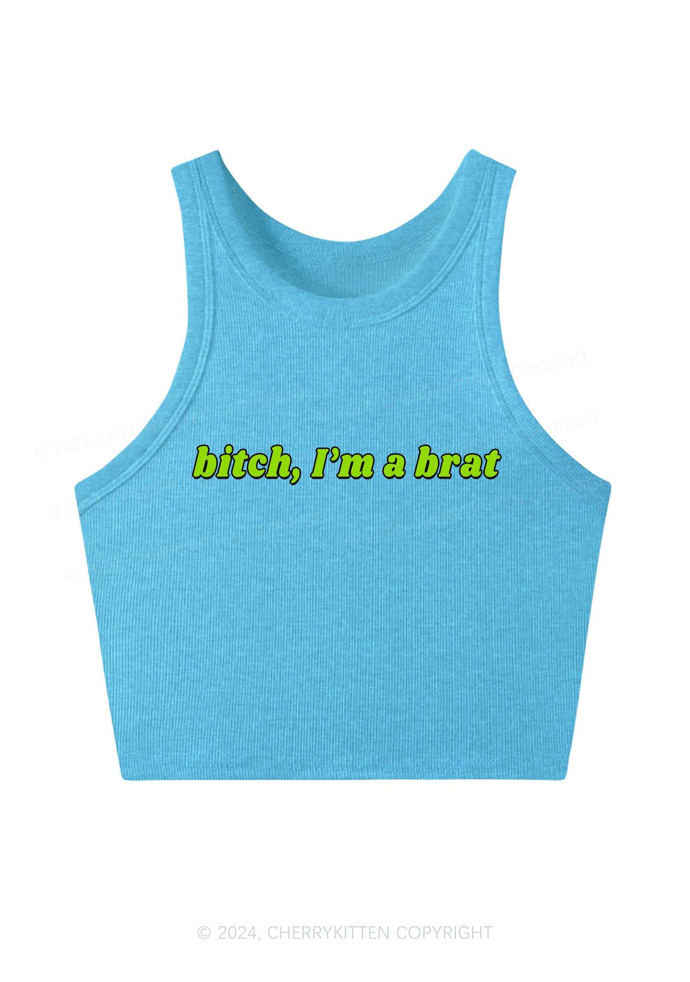 Bxtch Im A Brat Y2K Crop Tank Top Cherrykitten