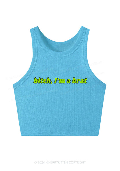 Bxtch Im A Brat Y2K Crop Tank Top Cherrykitten