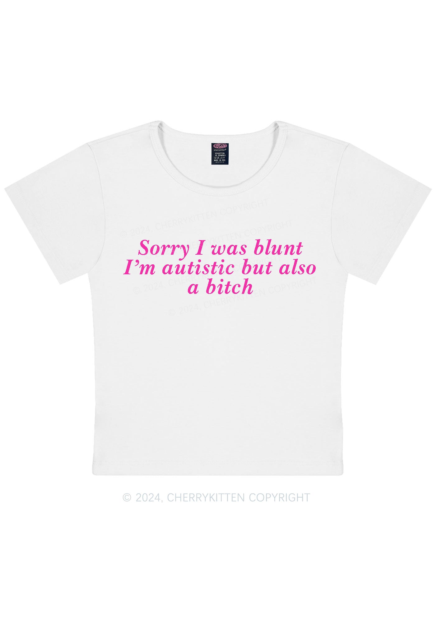 Sorry I Was Blunt Y2K Baby Tee Cherrykitten