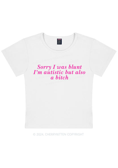 Sorry I Was Blunt Y2K Baby Tee Cherrykitten