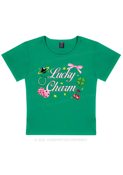 Lucky Charm St Patricks Y2K Baby Tee Cherrykitten