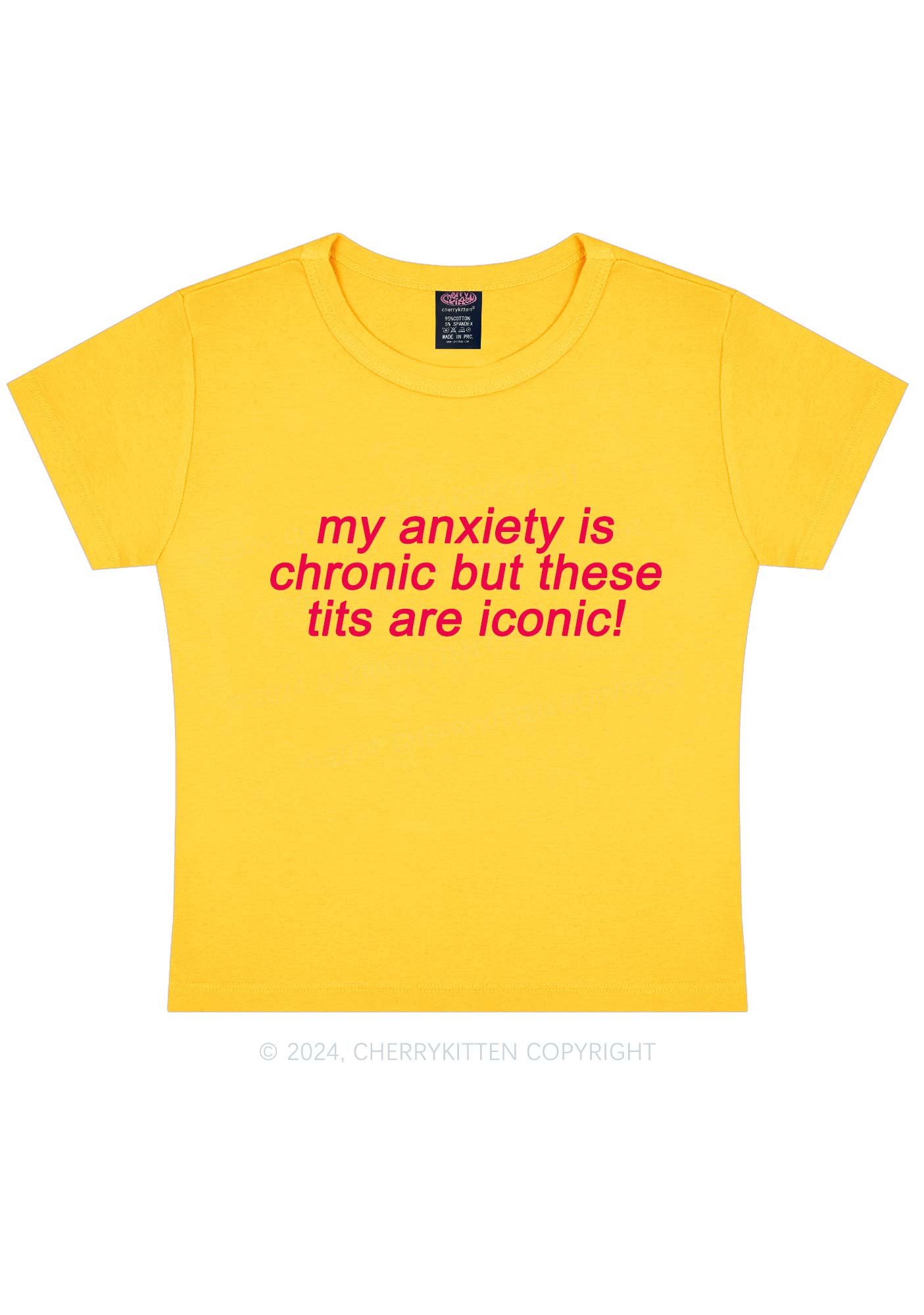 My Anxiety Is Chronic Y2K Baby Tee Cherrykitten