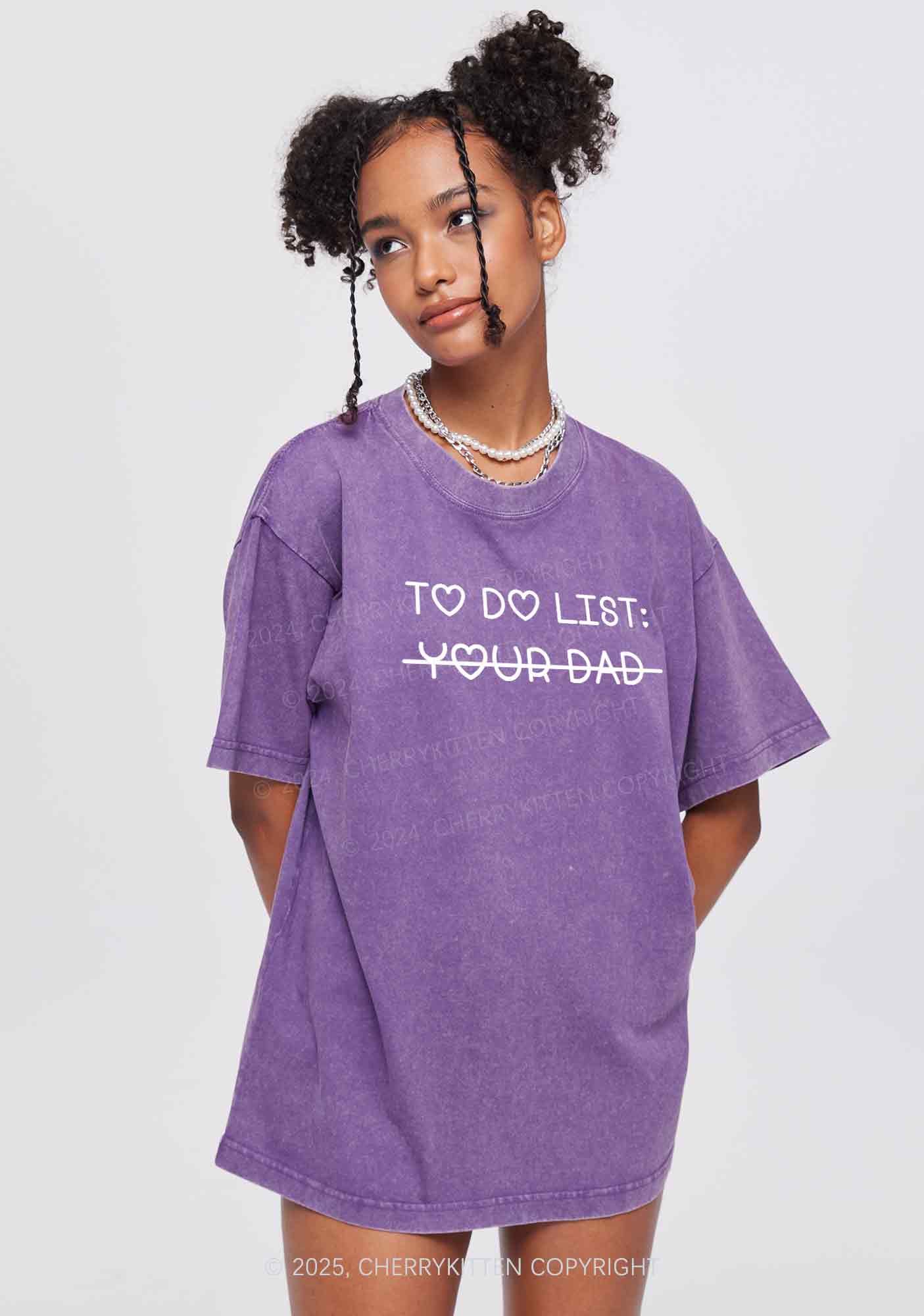 To Do List Your Dad Y2K Washed Tee Cherrykitten