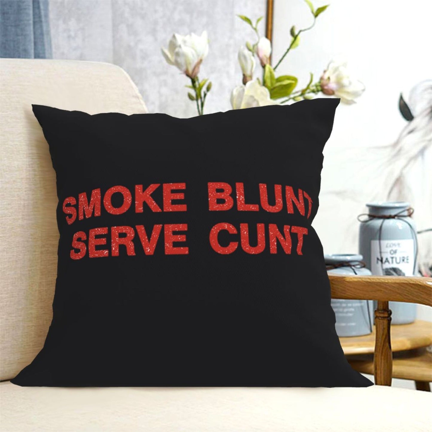 Smoke Blunt Y2K Throw Pillow Cover Cherrykitten