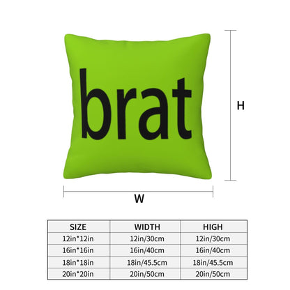 Green Brat Y2K Throw Pillow Cover Cherrykitten