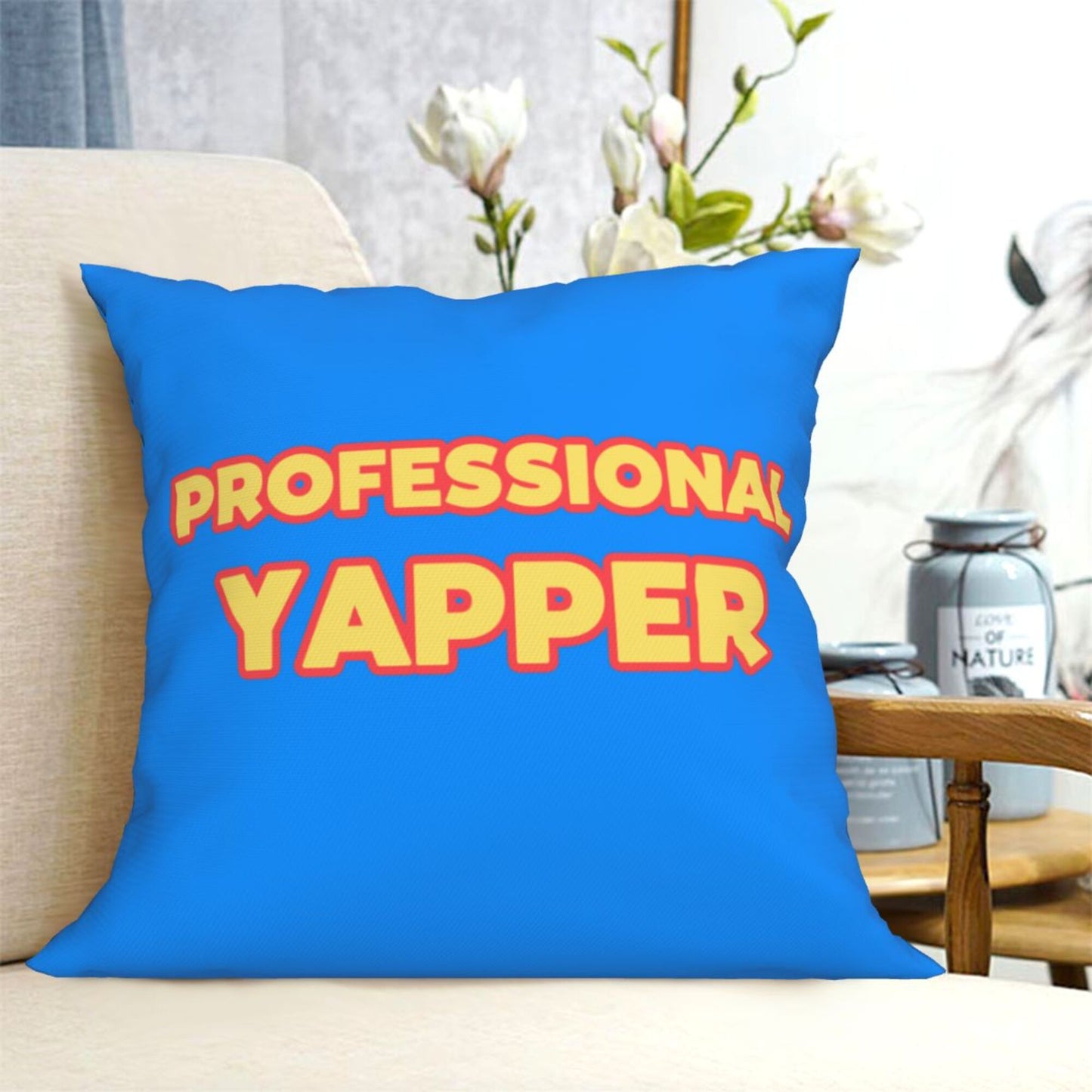 Professional Yapper Y2K Throw Pillow Cover Cherrykitten