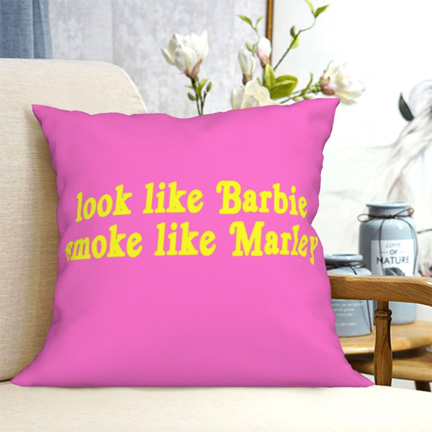 Smoke Like Marley Y2K Throw Pillow Cover Cherrykitten