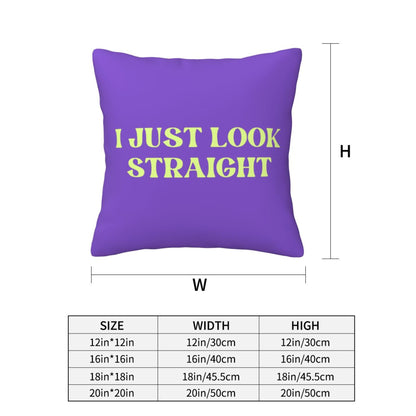 I Just Look Straight Y2K Throw Pillow Cover Cherrykitten