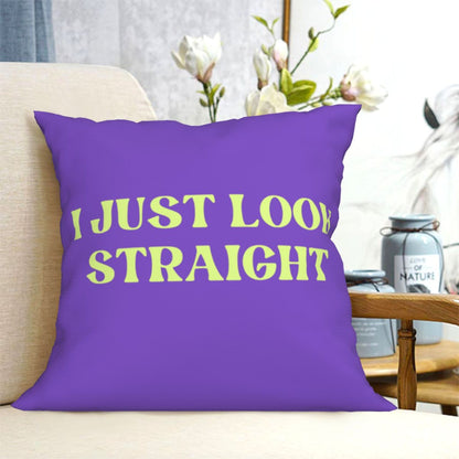 I Just Look Straight Y2K Throw Pillow Cover Cherrykitten