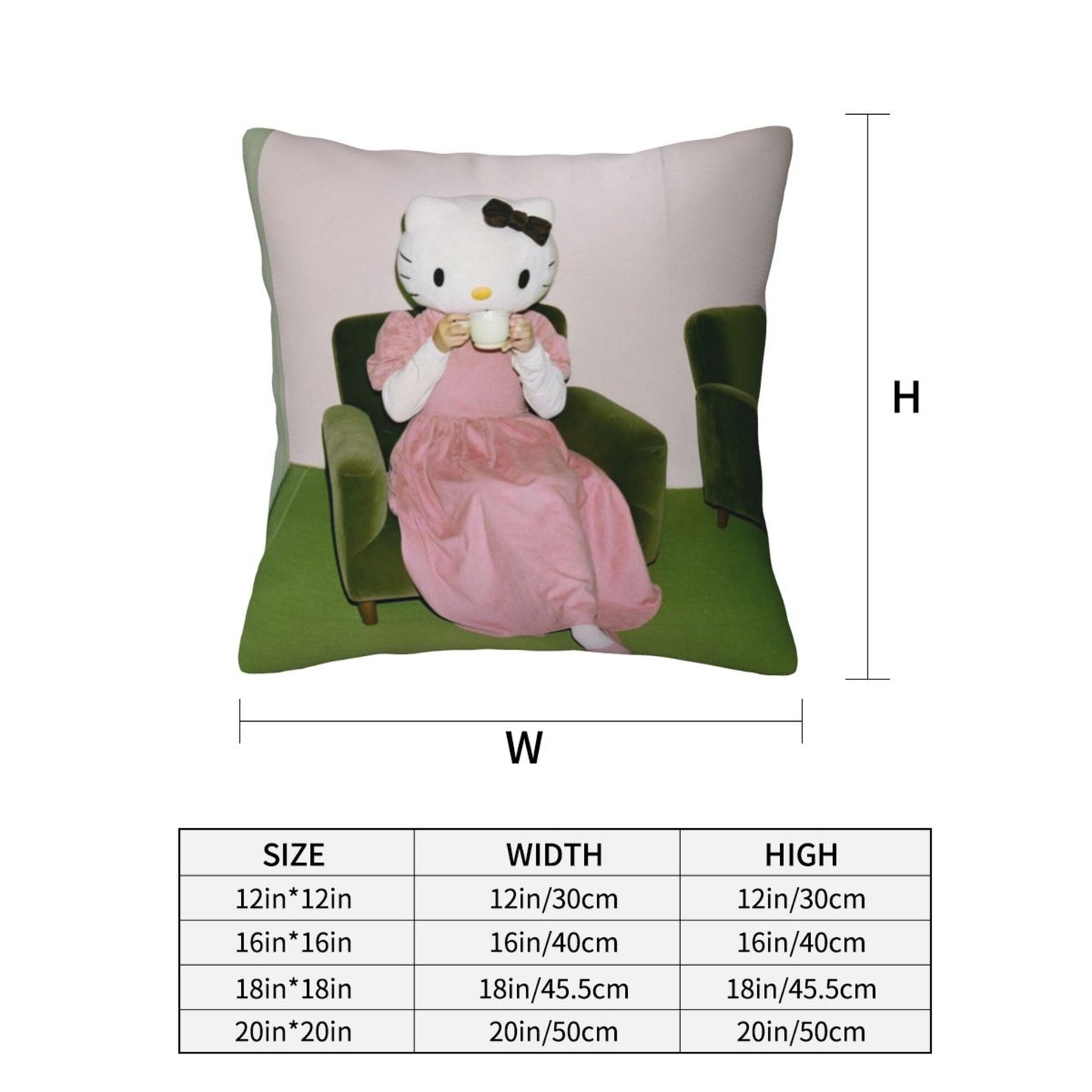 Retro Cat Girl Y2K Throw Pillow Cover Cherrykitten