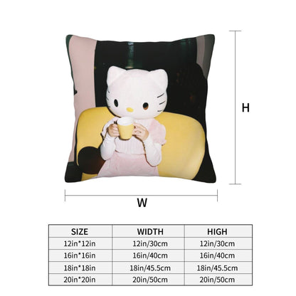 Kitten Afternoon Tea Y2K Throw Pillow Cover Cherrykitten