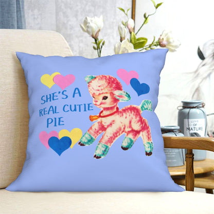 She's A Real Cutie Pie Y2K Throw Pillow Cover Cherrykitten