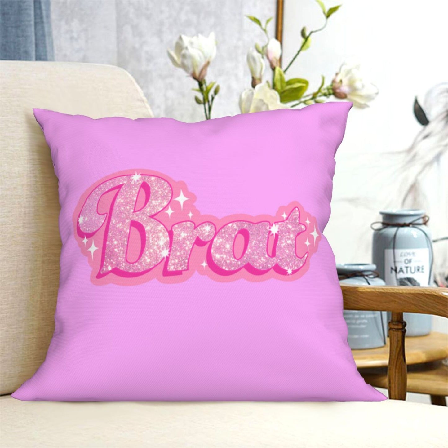 Brat Y2K Throw Pillow Cover Cherrykitten