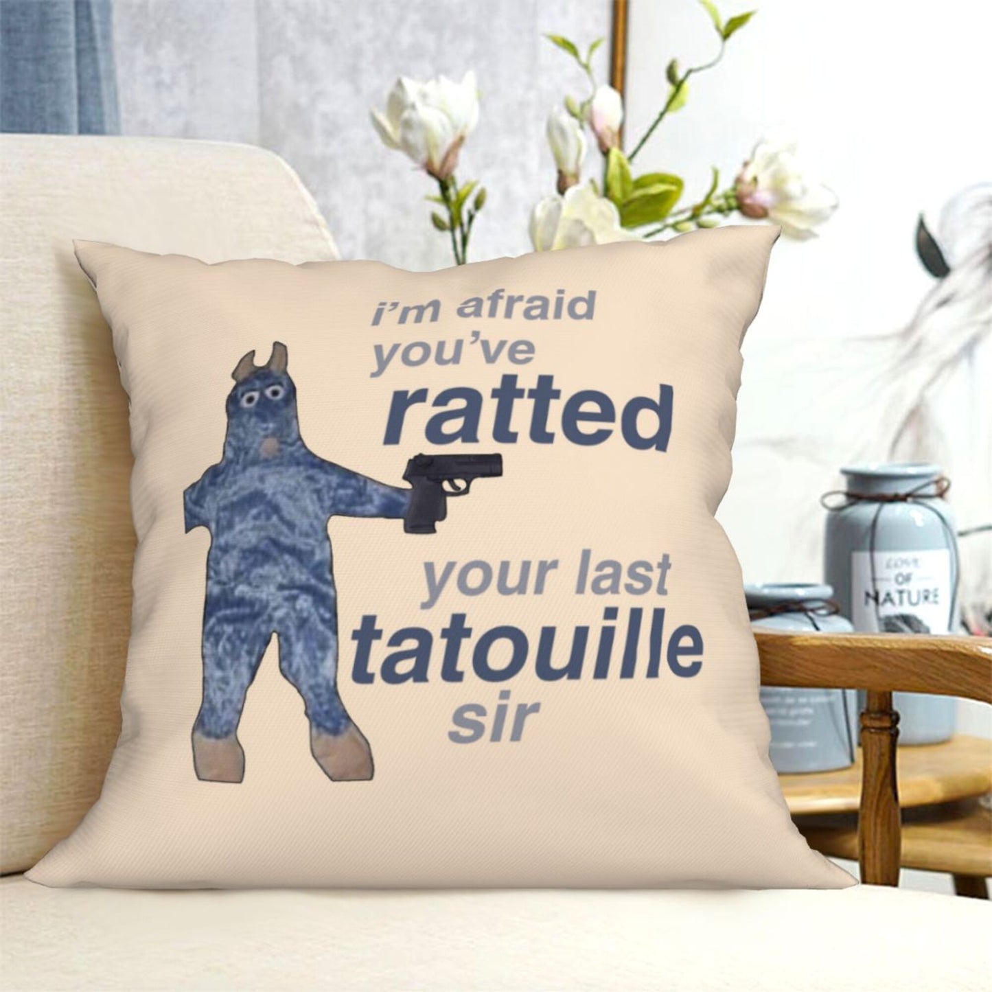 Ratted Last Tatouille Y2K Throw Pillow Cover Cherrykitten