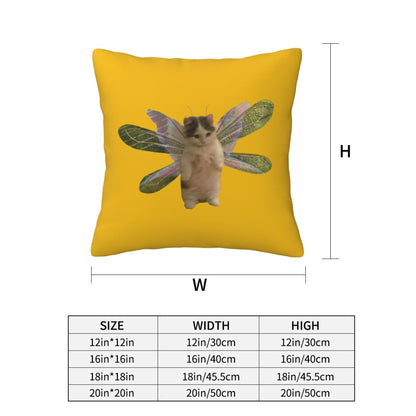 Fairycat Wings Y2K Throw Pillow Cover Cherrykitten