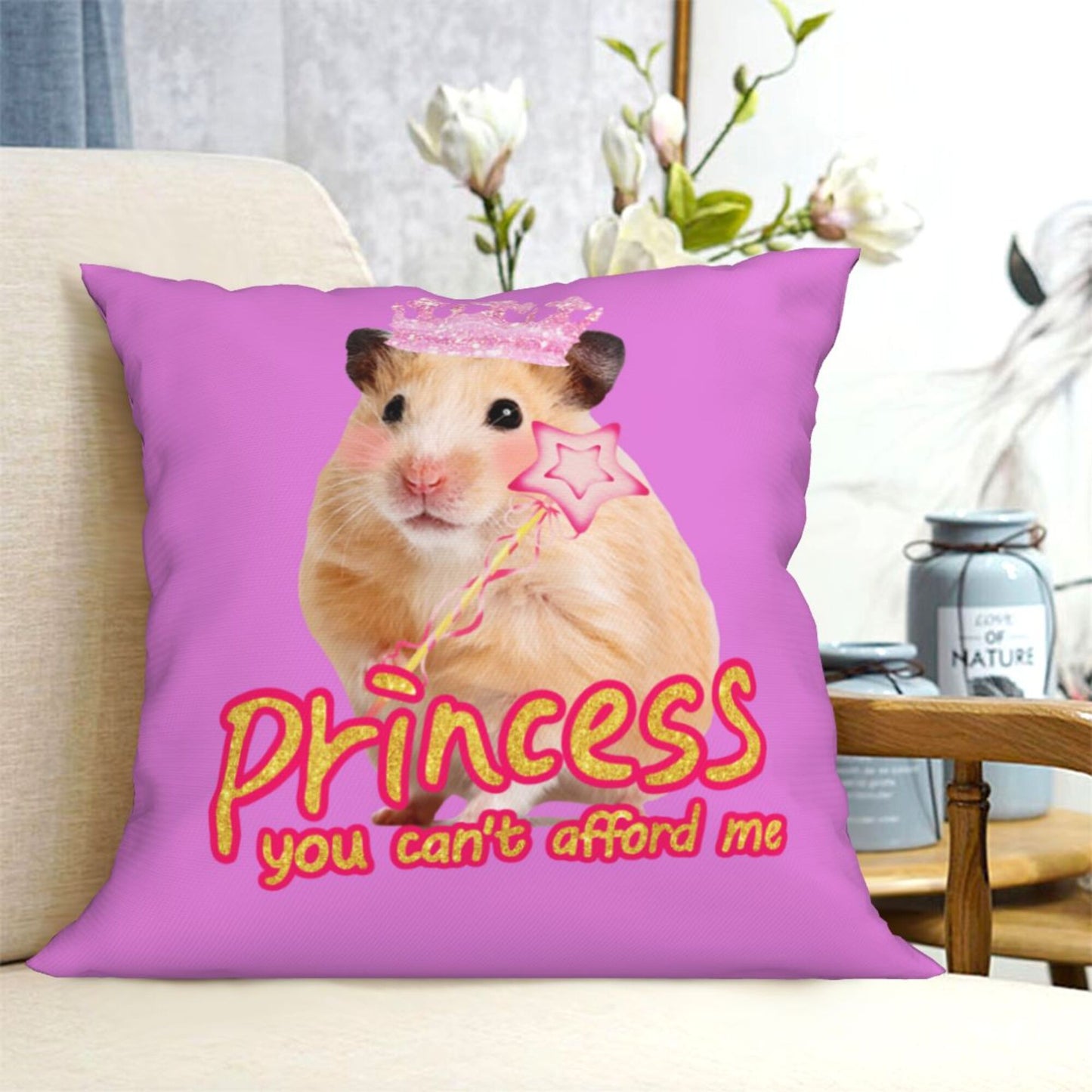 Princess You Cant Afford Me Y2K Throw Pillow Cover Cherrykitten