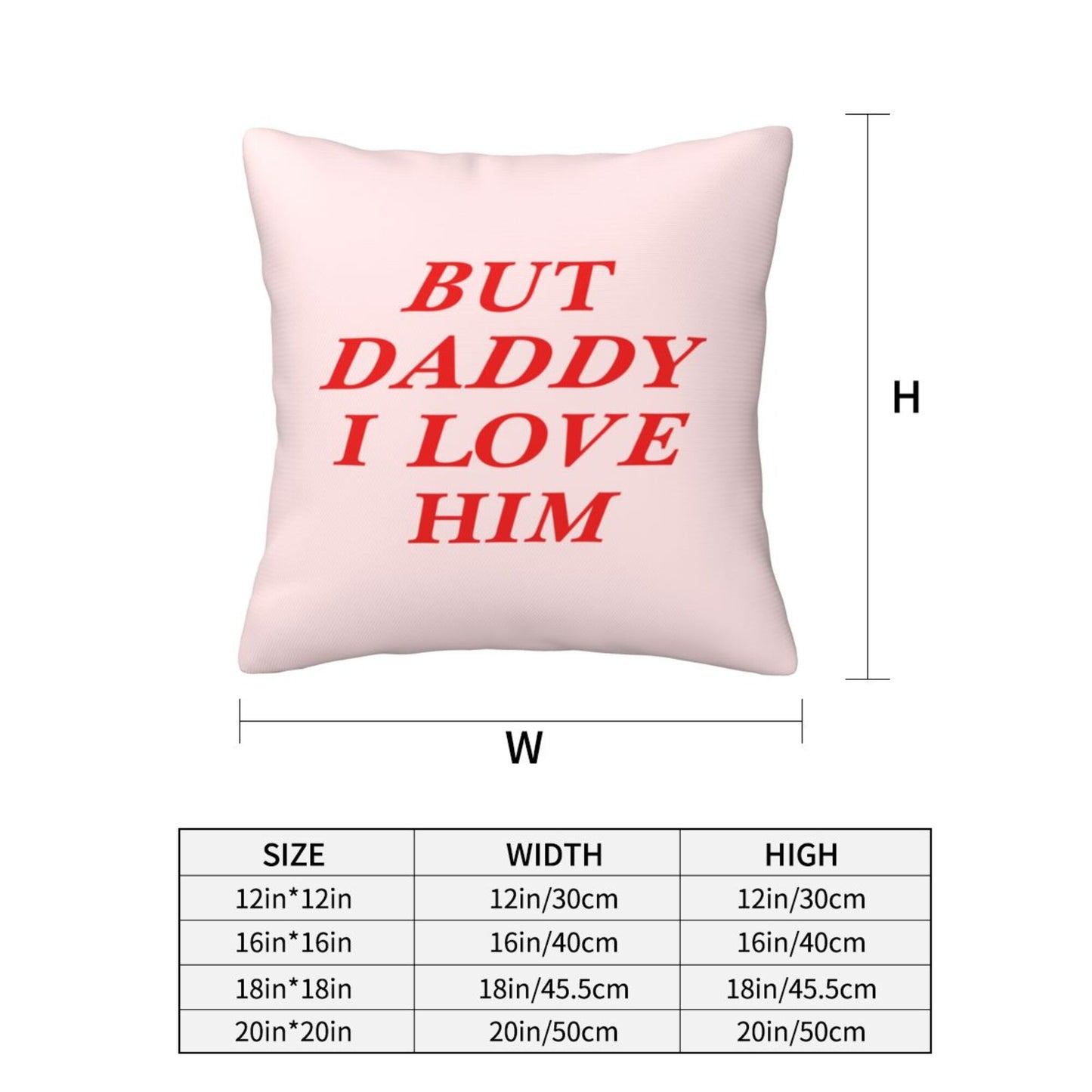 But Daddy I Love Him Y2K Throw Pillow Cover Cherrykitten