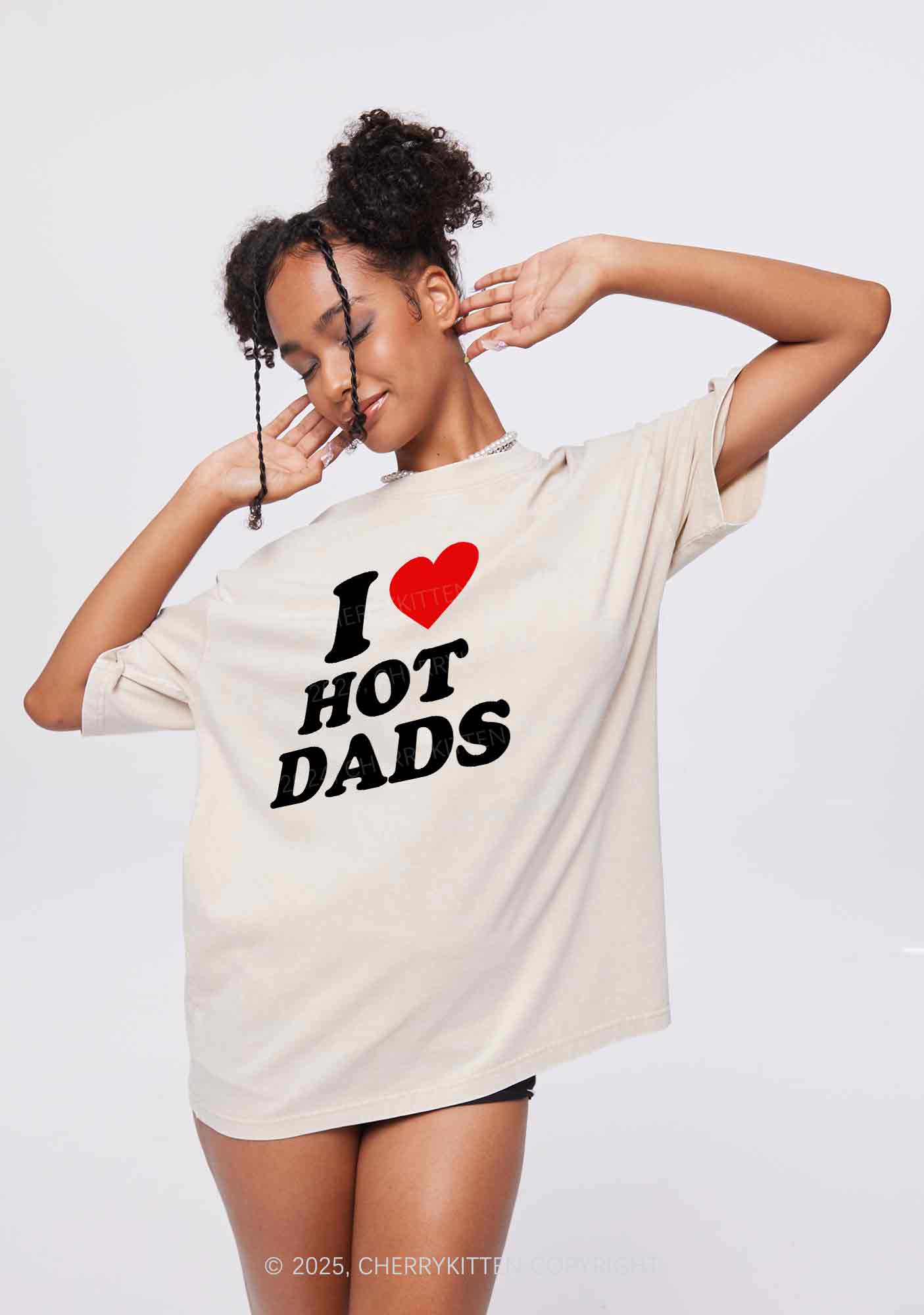 I Love Hot Dads Y2K Washed Tee Cherrykitten