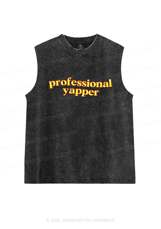 Professional Yapper Y2K Washed Tank Cherrykitten