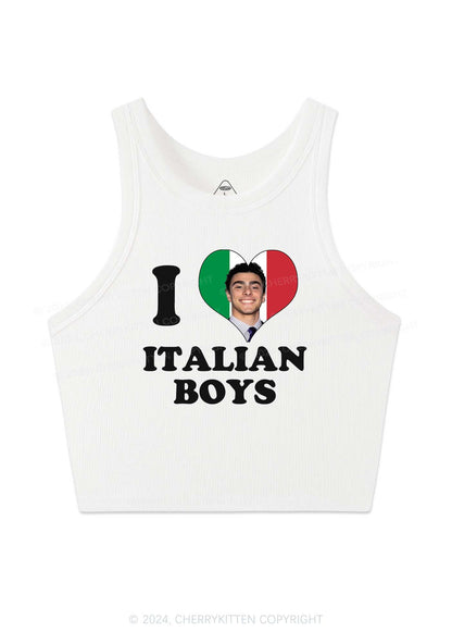 I Love Italian Luigi Y2K Crop Tank Top Cherrykitten