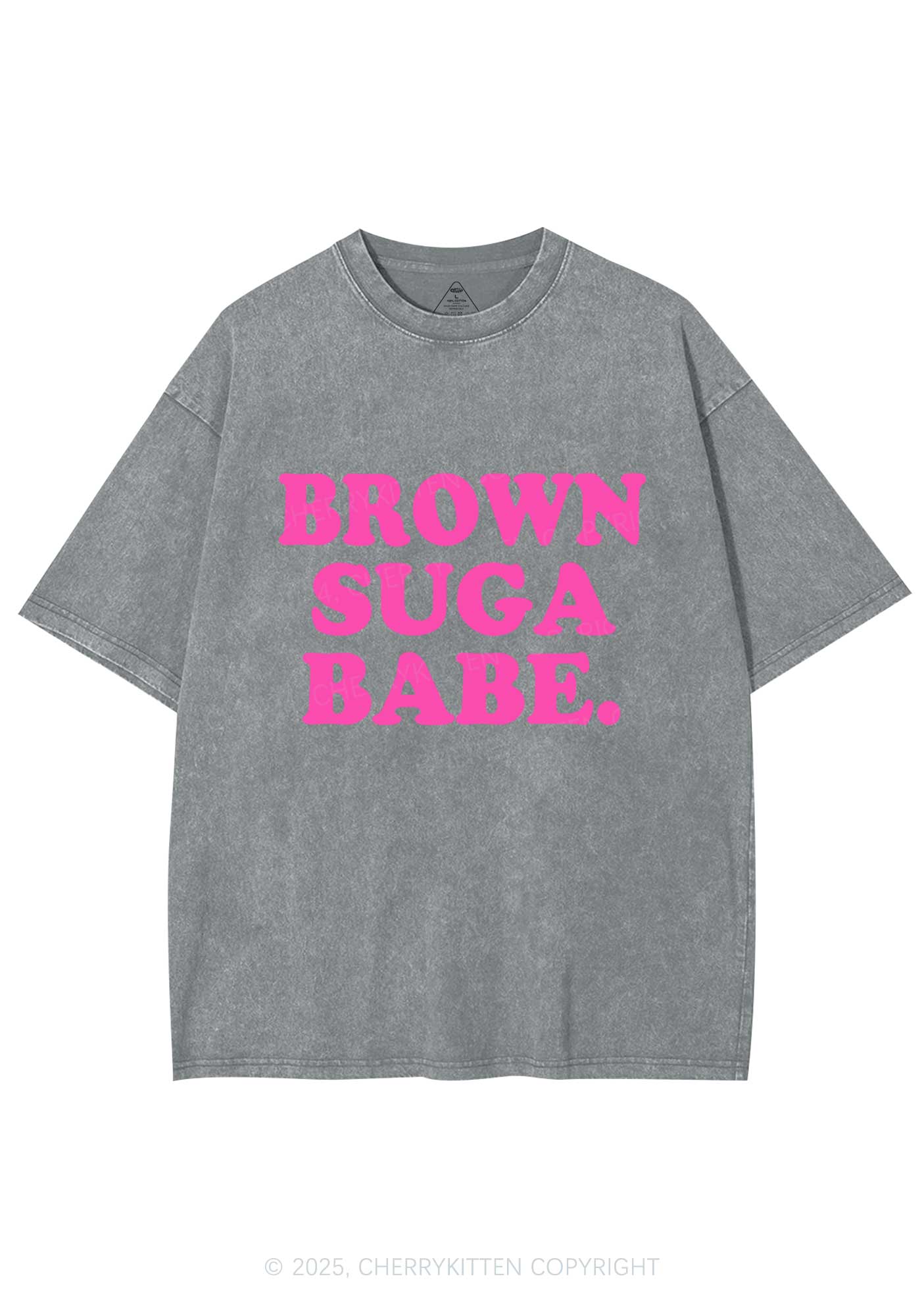 Brown Suga Babe Y2K Washed Tee Cherrykitten