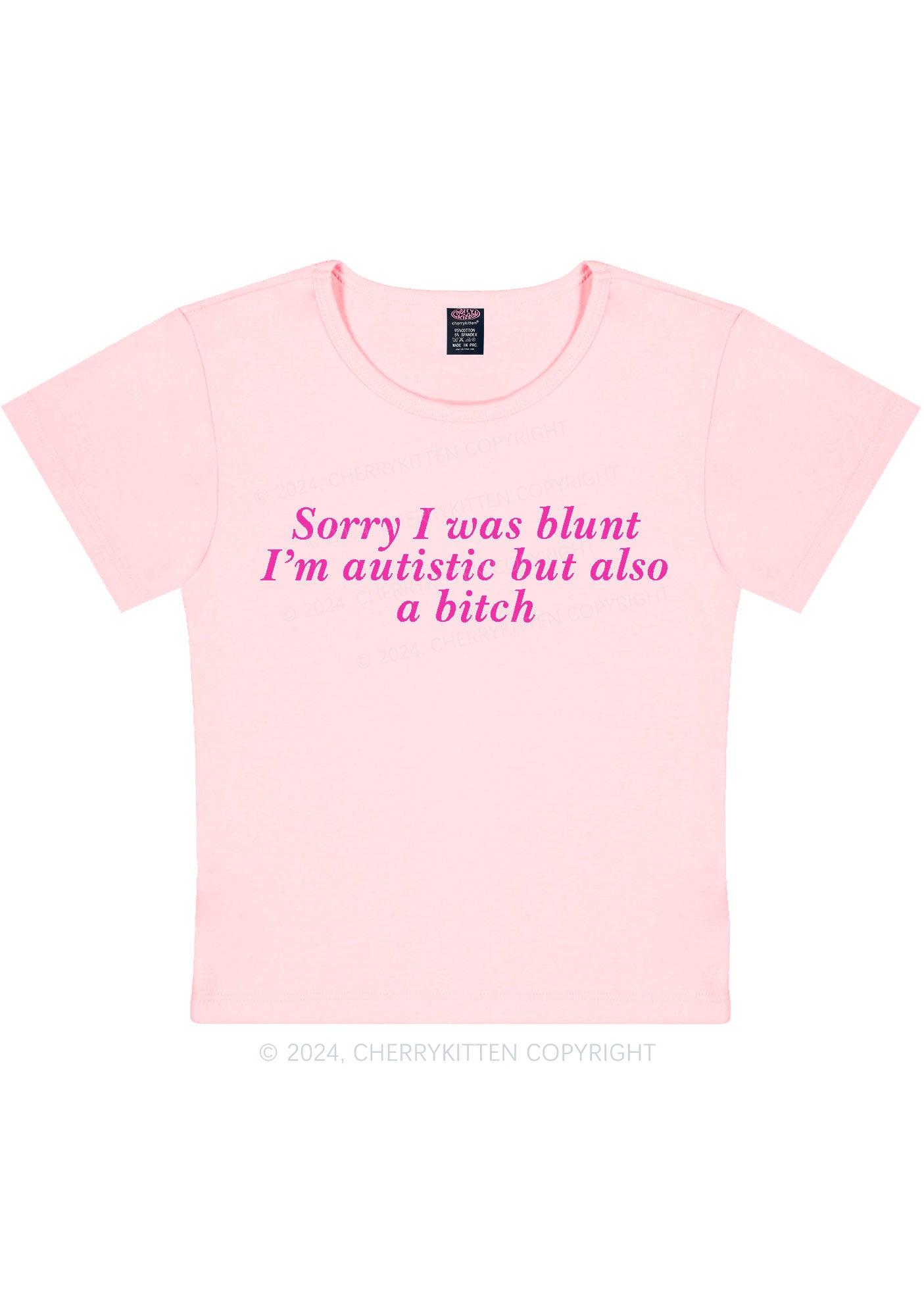 Sorry I Was Blunt Y2K Baby Tee Cherrykitten