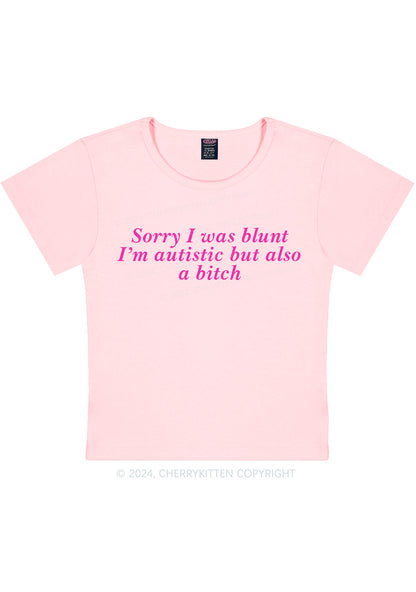 Sorry I Was Blunt Y2K Baby Tee Cherrykitten