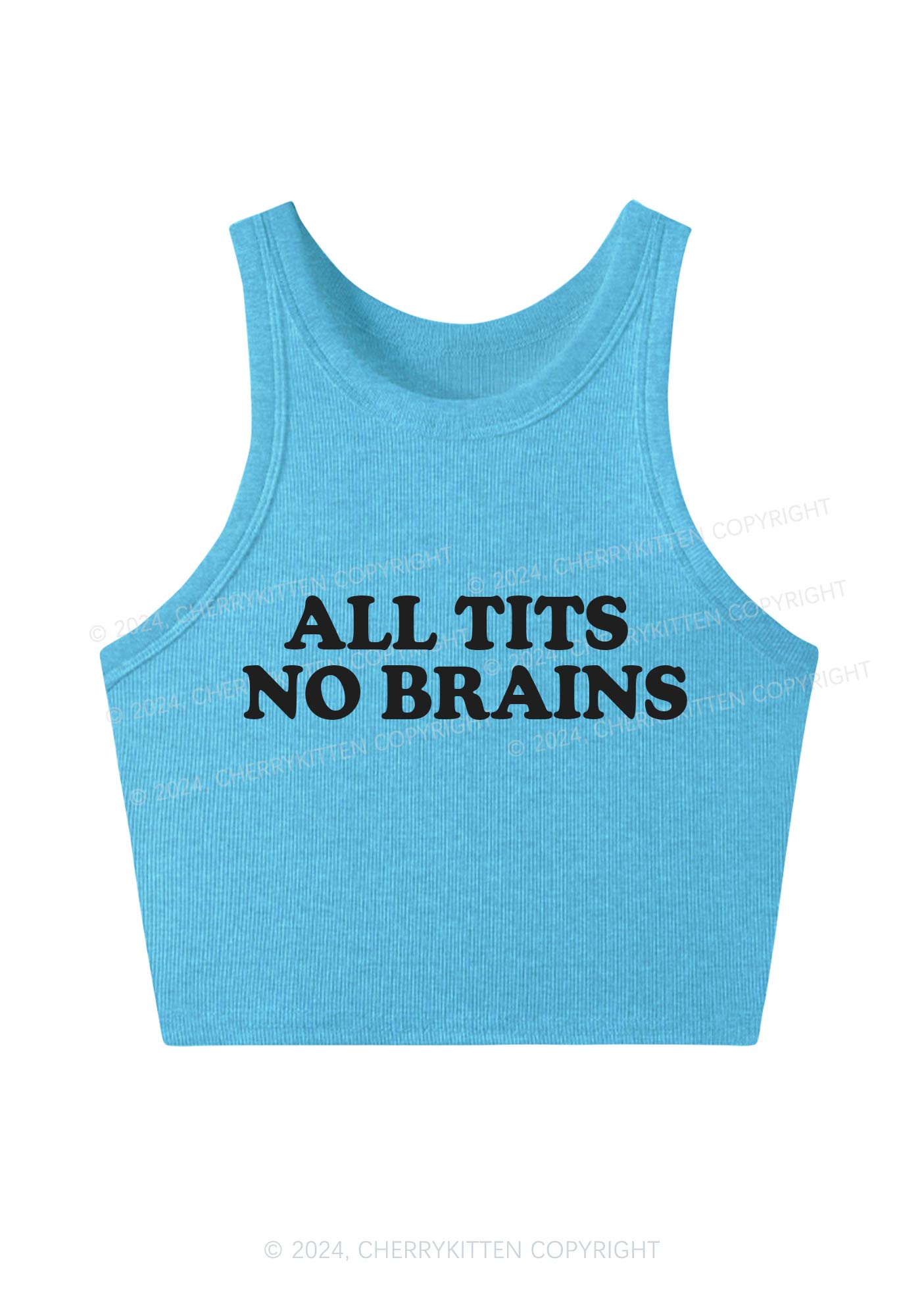 All Txts No Brains Y2K Crop Tank Top Cherrykitten