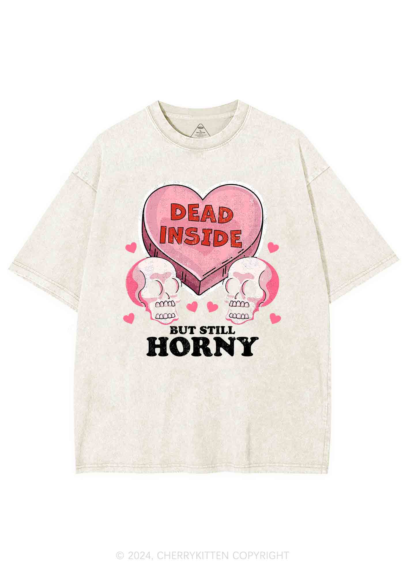 Halloween Dead Inside Y2K Washed Tee Cherrykitten