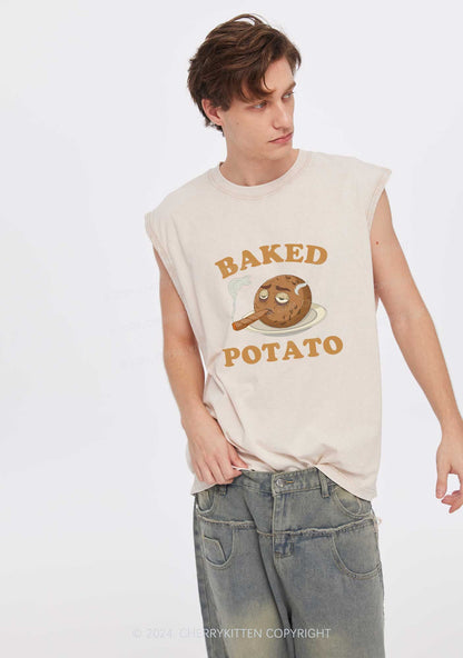 Baked Potato Y2K Washed Tank Cherrykitten