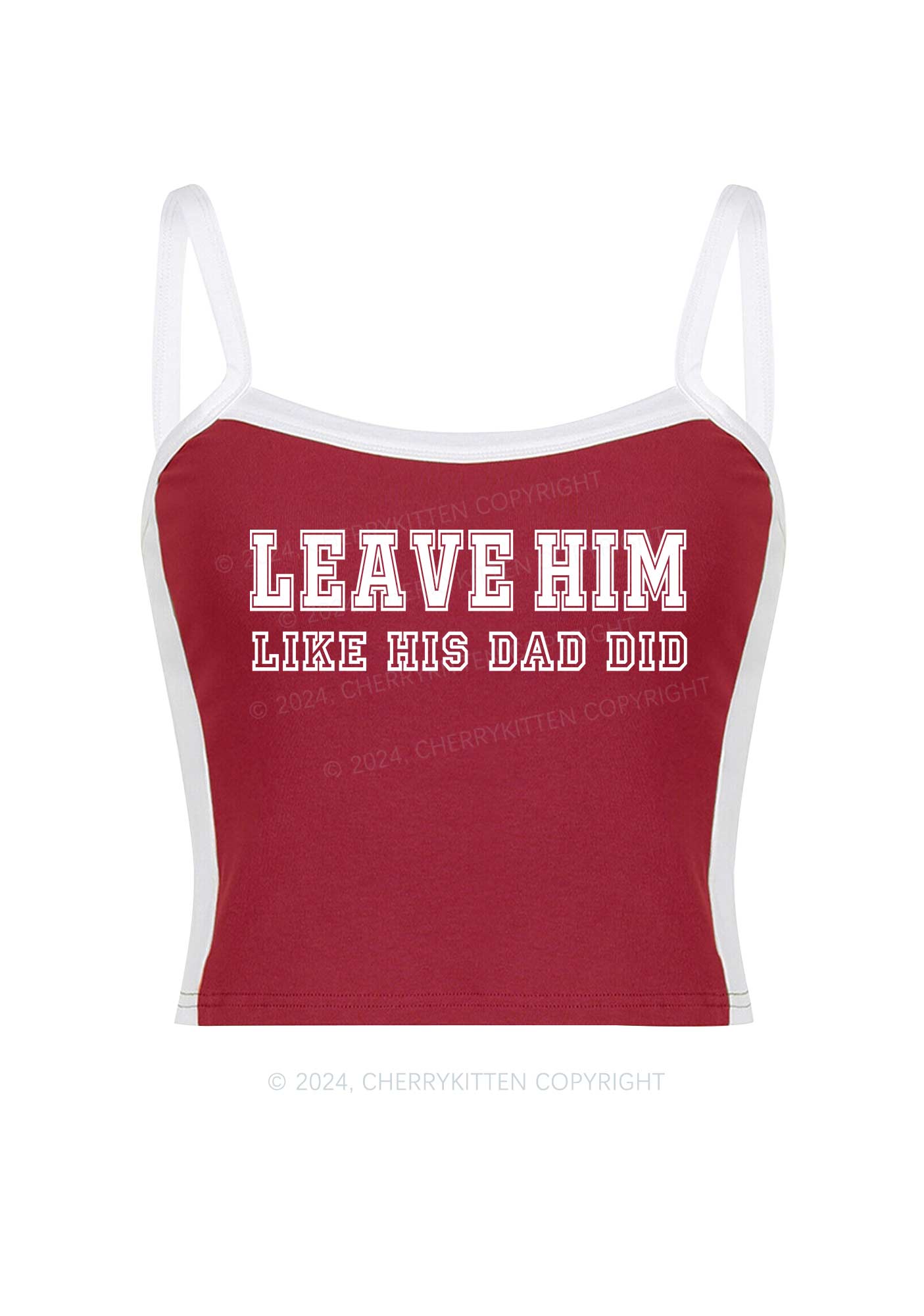 Leave Him Y2K Color Block Crop Cami Top Cherrykitten